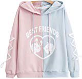 Amazon.com: CRB Fashion Cosplay Anime Fox Emo Girls Sweater Hoodie Ears Costume Emo Jacket T Shirt Top Shirt (White): Clothing