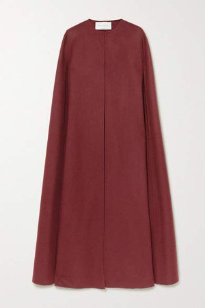 Wool And Cashmere-blend Cape - Red