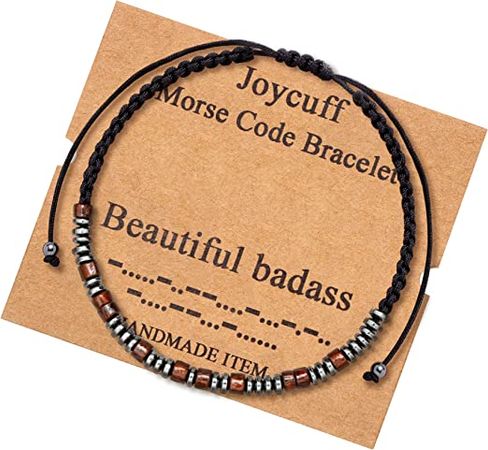Amazon.com: JoycuFF Gifts for Women Morse Code Bracelet for Women Secret Messages Wood Beads Jewelry Birthday Valentines Day Mother's Day Graduation Gifts for Daughter Best Friends Sisters Mom Teacher: Clothing, Shoes & Jewelry