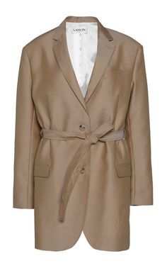 Lanvin High-Low Wool-Silk Blend Coat