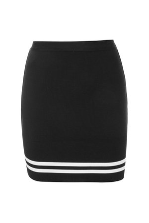 'Timeless' Black Sports Stripe Bandage Mini Skirt - Mistress Rocks