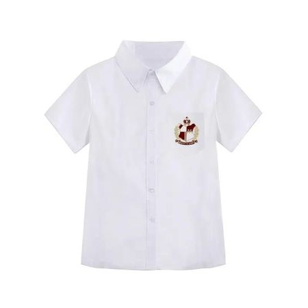 Camisa branca de manga curta para meninas, uniforme escolar japonês bordado jk, uniforme de trabalho para mulheres - AliExpress