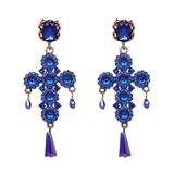 Kecia- Vintage Boho Crystal Cross Drop Earrings – Bella Victoria Boutique
