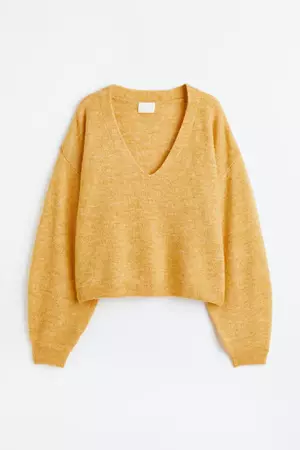 Oversized Sweater - Yellow melange - Ladies | H&M US