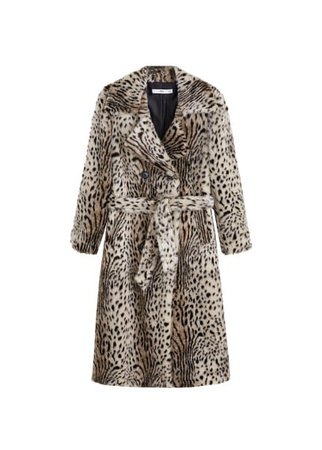 MANGO Leopard faux-fur coat