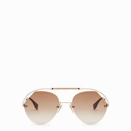 Rose gold-colored sunglasses - RIBBONS & CRYSTALS | Fendi