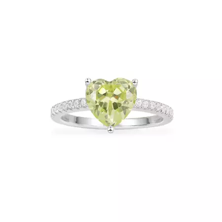 Green Heart Ring - Silver | APM Monaco