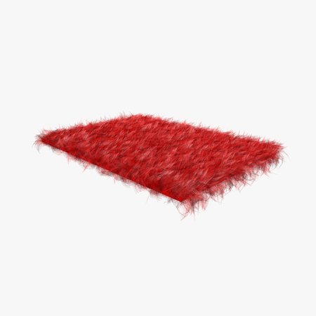 Red fur sheepskin carpet rug 3D model - TurboSquid 1460836