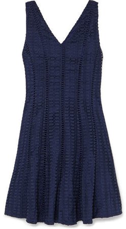 Raeburn Embroidered Lace Mini Dress - Navy