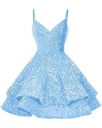 Amazon.com: Ever-Pretty Womens Sparkle V Neck Sleeveless Spaghetti Straps A-Line Mini Summer Dress Cocktail Dress 03124-USA : Clothing, Shoes & Jewelry