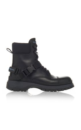 Leather Combat Boot by Prada | Moda Operandi