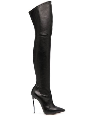 Shop black Casadei over the knee boots with Express Delivery - Farfetch