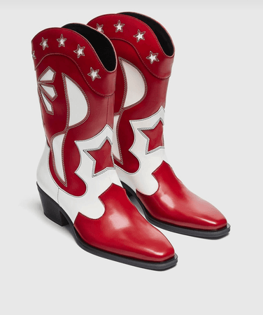 cowboy boots red