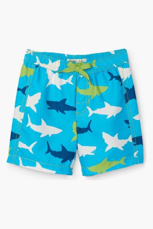 Hatley Great White Sharks Boys Swim Trunks - Mini Ruby