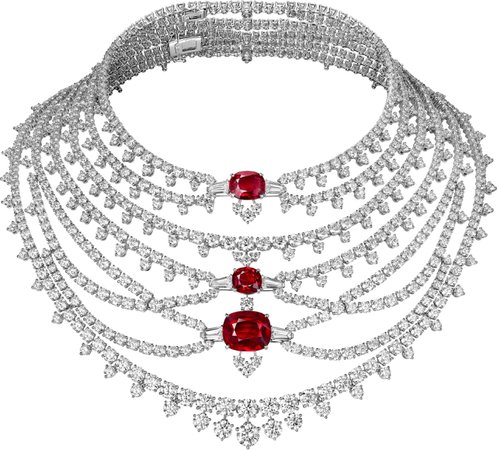 Cartier, Ruby and diamond collar necklace