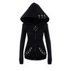 Women's Gothic Metal Rings Zipper Hooded Jackets | RebelsMarket