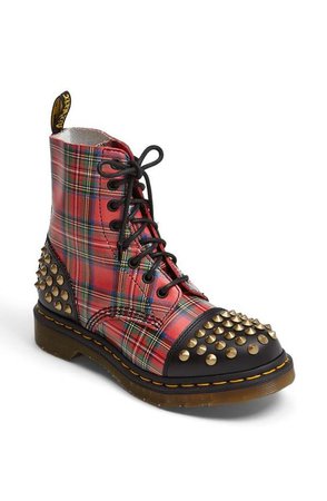 Blunt studs punctuate a purely punk boot built with Dr. Martens