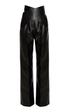 leather wrap waist trousers