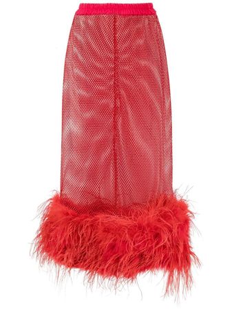 Atu Body Couture feather-trim Sheer Maxi Skirt - Farfetch