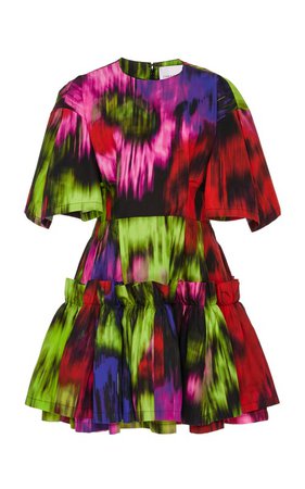 Ruffled Cotton-Silk Blend Dress by Carolina Herrera | Moda Operandi