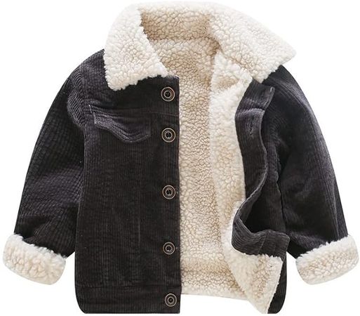 Baby Boy Corduroy Jacket Toddler Fleece Winter Coat Kid Sherpa Lined Button Down Warm Outwear : Amazon.ca: Clothing, Shoes & Accessories
