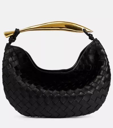 Sardine Small Leather Tote Bag in Black - Bottega Veneta | Mytheresa