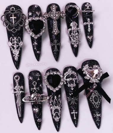 glamgoth gothic nails