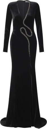 Karolina Embellished Velvet Gown