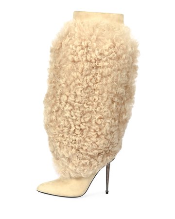 TOM FORD Curly Shearling Fur Knee Boot | Neiman Marcus