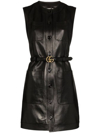 Gucci Double G Belted Mini Dress - Farfetch
