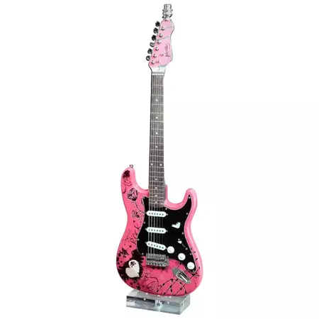 Lamp Guitar Electric Punk Bubble Gum Pink Condemned to Rock and Roll Chrome Maple For Sale at 1stDibs