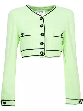 CHANEL Pre-Owned 1995 CC-buttons Cropped Jacket - Farfetch