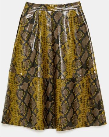 snakeskin print skirt