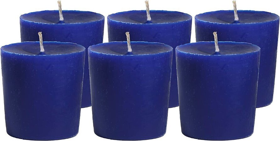 CandleNScent Unscented Stand Alone Votive Candles 6 Pack Variation (Ocean Blue)