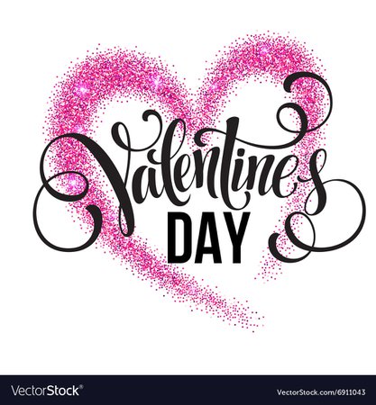 Sparkle glitter valentines day heart Royalty Free Vector