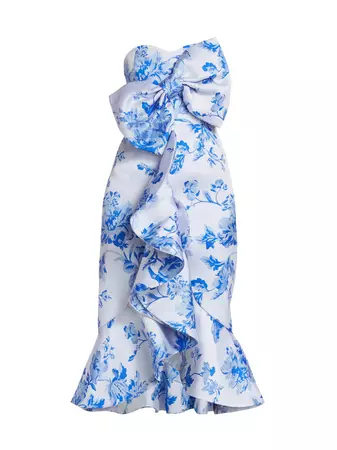 Shop Mestiza New York Stephanie Floral Bow Midi-Dress | Saks Fifth Avenue