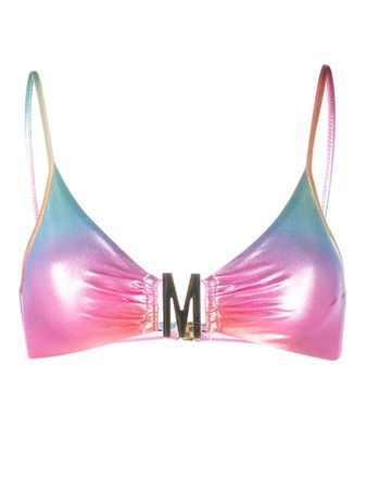 Moschino gradient-effect logo-plaque Bikini Top - Farfetch