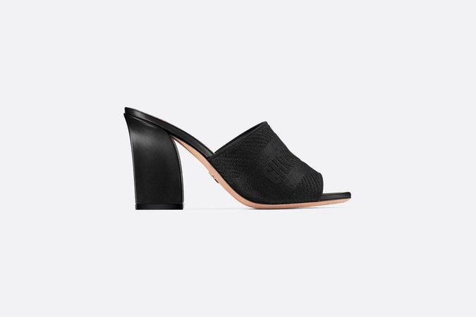 Dway Heeled Mule Black Embroidered Cotton - products | DIOR