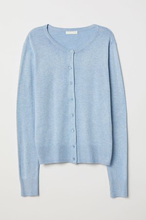 Fine-knit Cardigan - Light blue melange - Ladies | H&M US