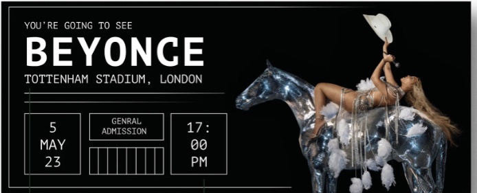 Beyoncé Renaissance Tour Ticket