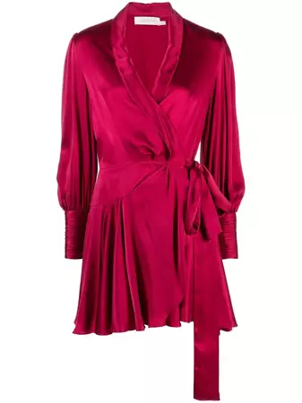 ZIMMERMANN Silk Wrap Mini Dress - Farfetch