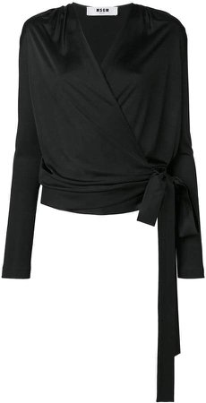 wrap-front blouse
