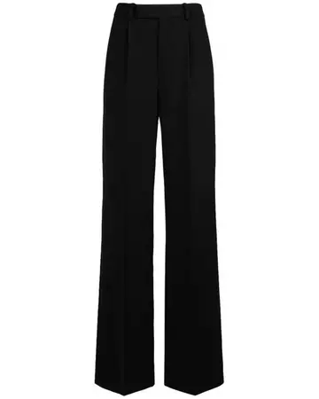 Saint Laurent Wool Grain De Poudre Pants in Black | Lyst