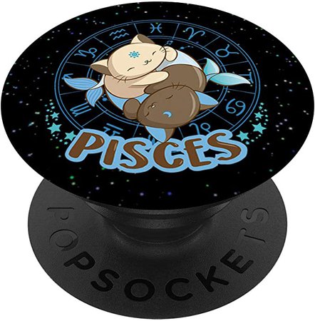 Amazon.com: Kawaii Cats Astrology Zodiac Pisces PopSockets PopGrip: Swappable Grip for Phones & Tablets
