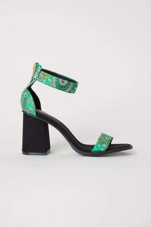 Block-heeled Sandals - Green