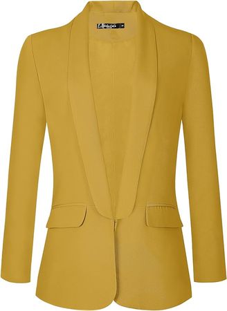 Amazon.com: Urban CoCo Women's Office Blazer Jacket Open Front (L, Turmeric) : Clothing, Shoes & Jewelry