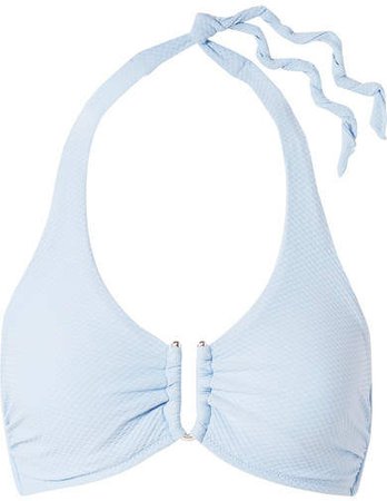 D-g Embellished Halterneck Bikini Top - Sky blue