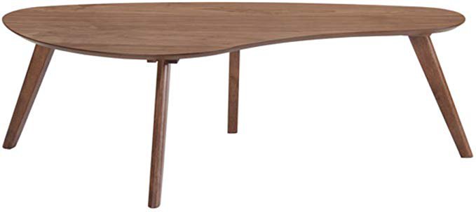 Amazon.com: Emerald Home Simplicity Walnut Brown Coffee Table with Curved, Tear Drop Shaped Top And Round, Slanted Legs: Home & Kitchen
