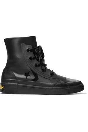 Converse | + AMBUSH rubber-trimmed faux leather high-top sneakers | NET-A-PORTER.COM