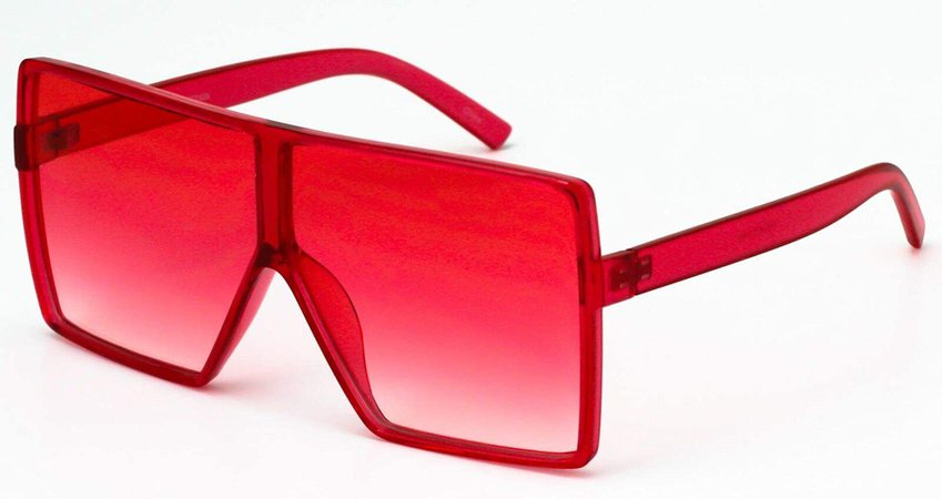 Amazon.com: Elite Big XL Large Oversized Super Flat Top Square Multi Tone Color Fashion Sunglasses (Transparent Red): Clothing